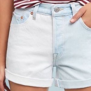 Levi’s 501 color block jean shorts